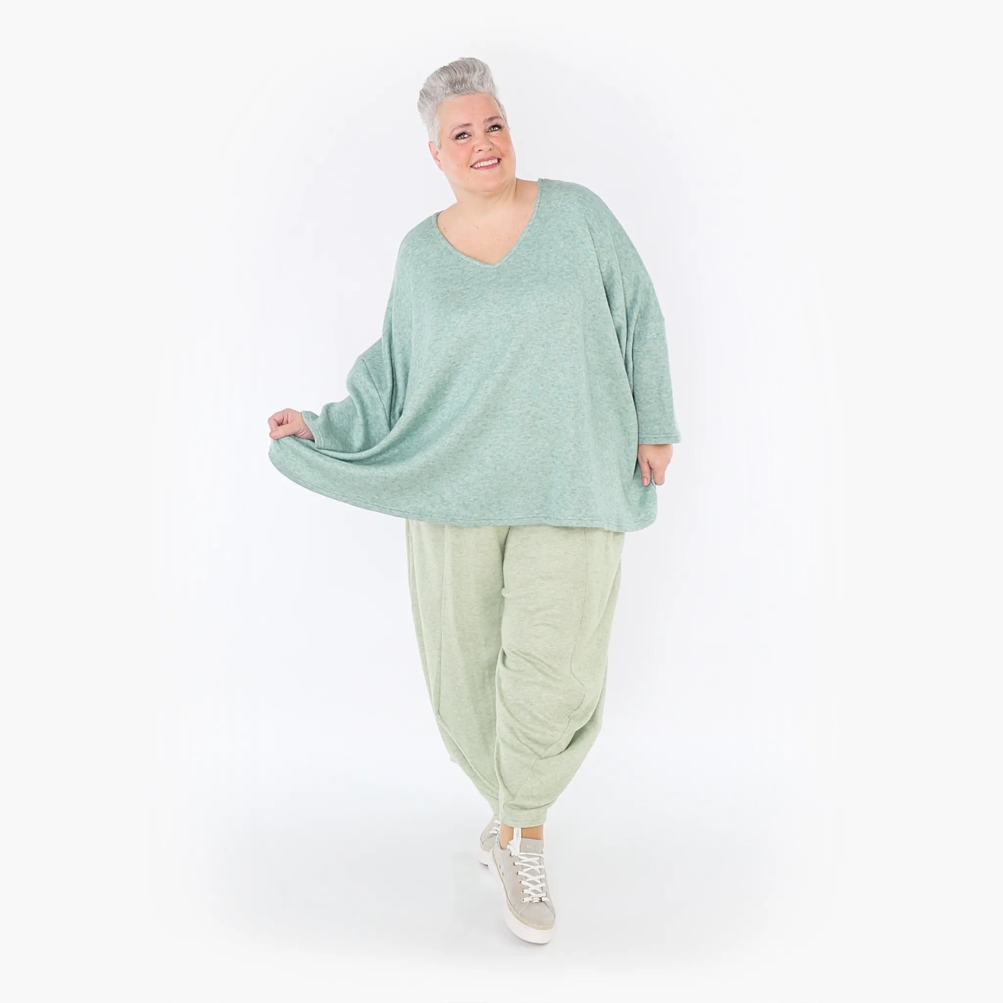  AKH Fashion Bigshirt in kastiger Form, aus Viskose, 1429.06993, Mint, Schick, Modern, Bequem