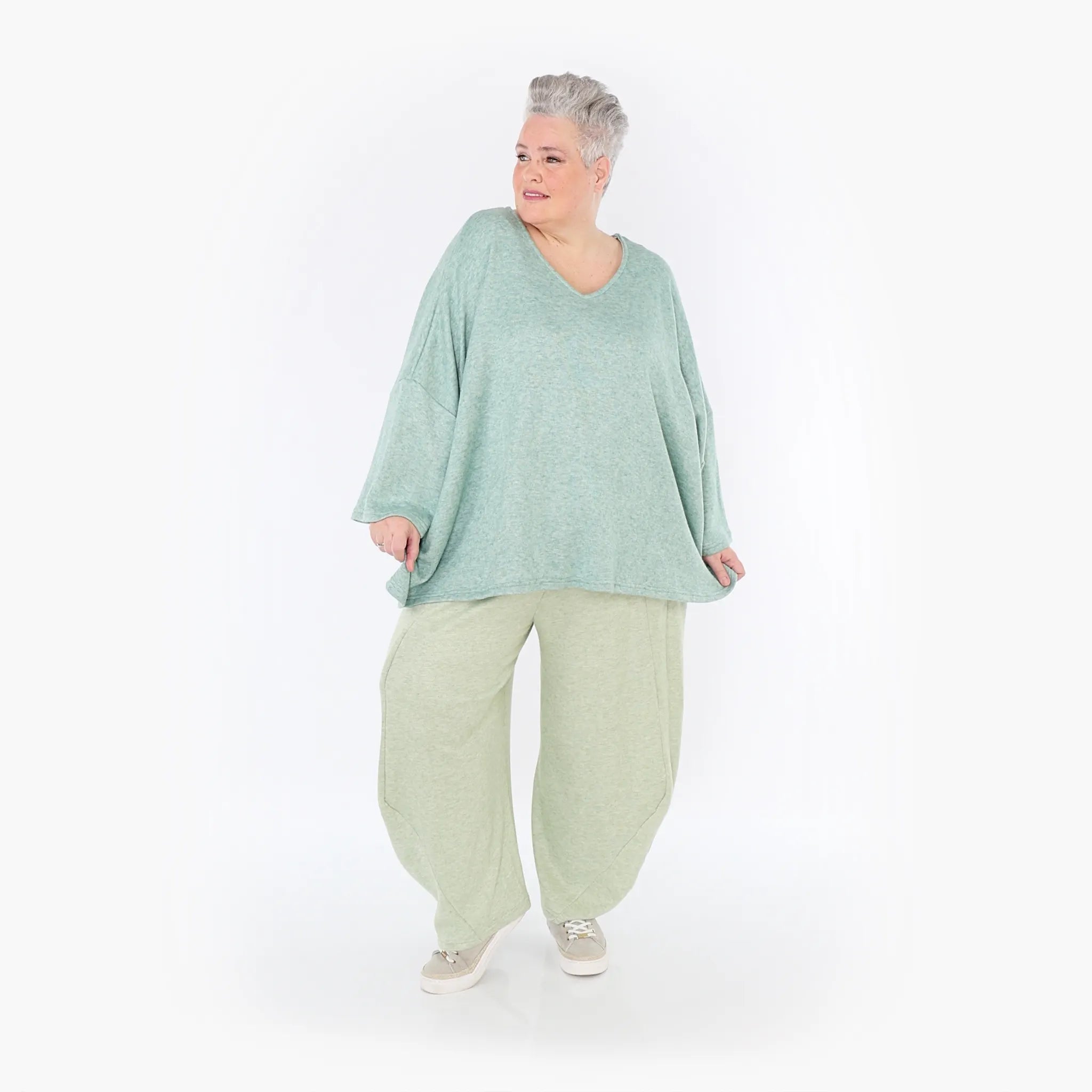  AKH Fashion Bigshirt in kastiger Form, aus Viskose, 1429.06993, Mint, Schick, Modern, Bequem