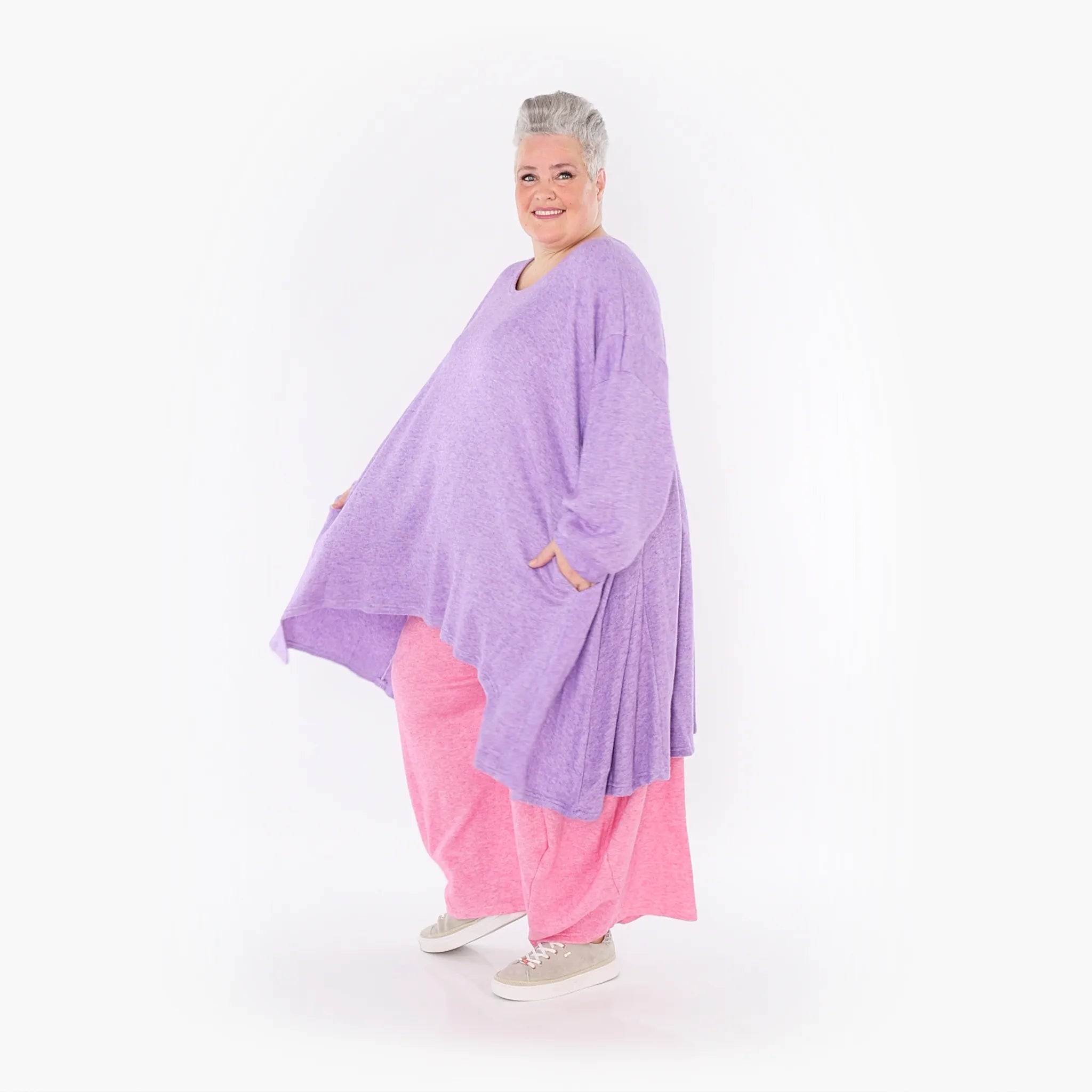  A-Form Bigshirt von AKH Fashion aus Viskose, 1429.07014, Flieder, Schick, Modern, Bequem