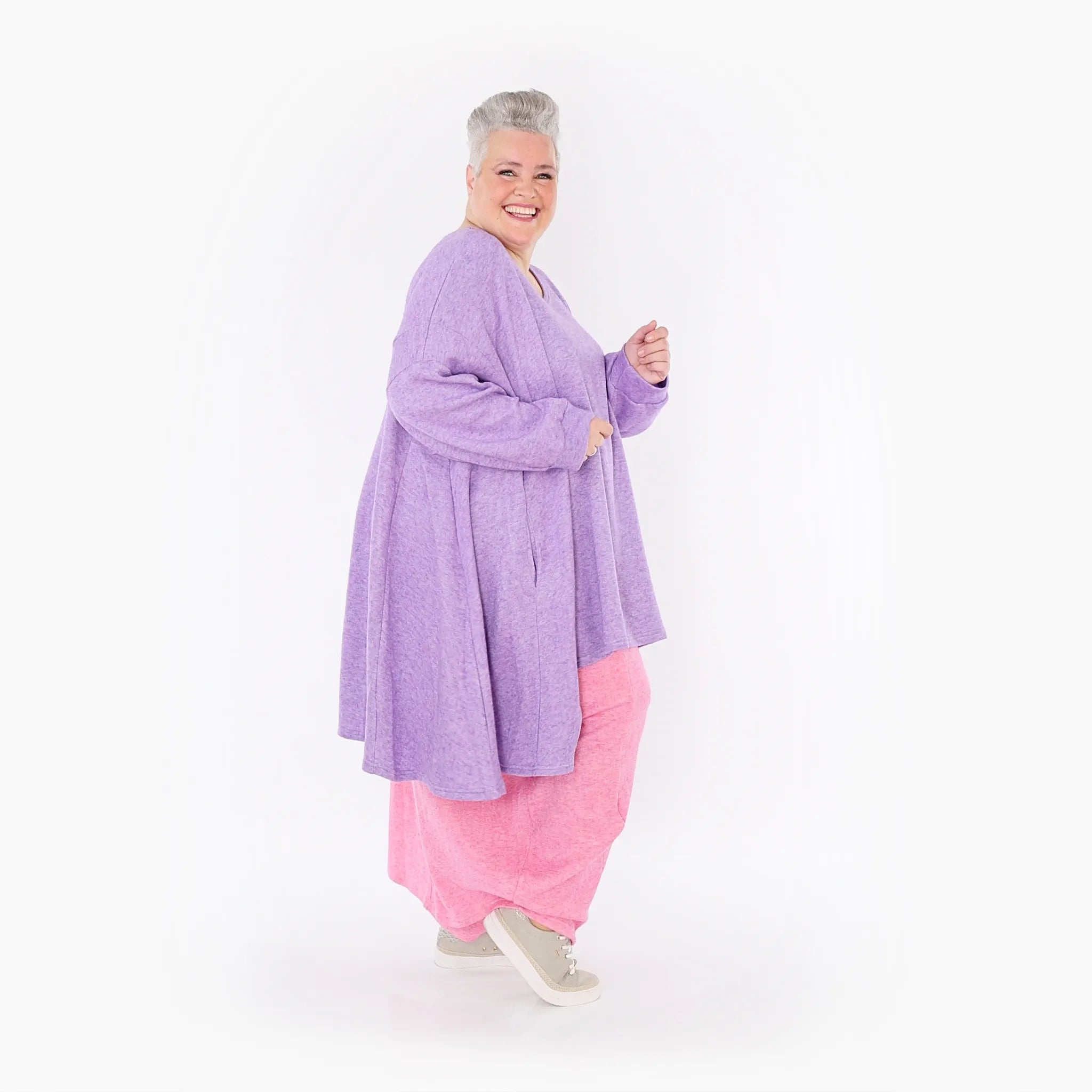  A-Form Bigshirt von AKH Fashion aus Viskose, 1429.07014, Flieder, Schick, Modern, Bequem