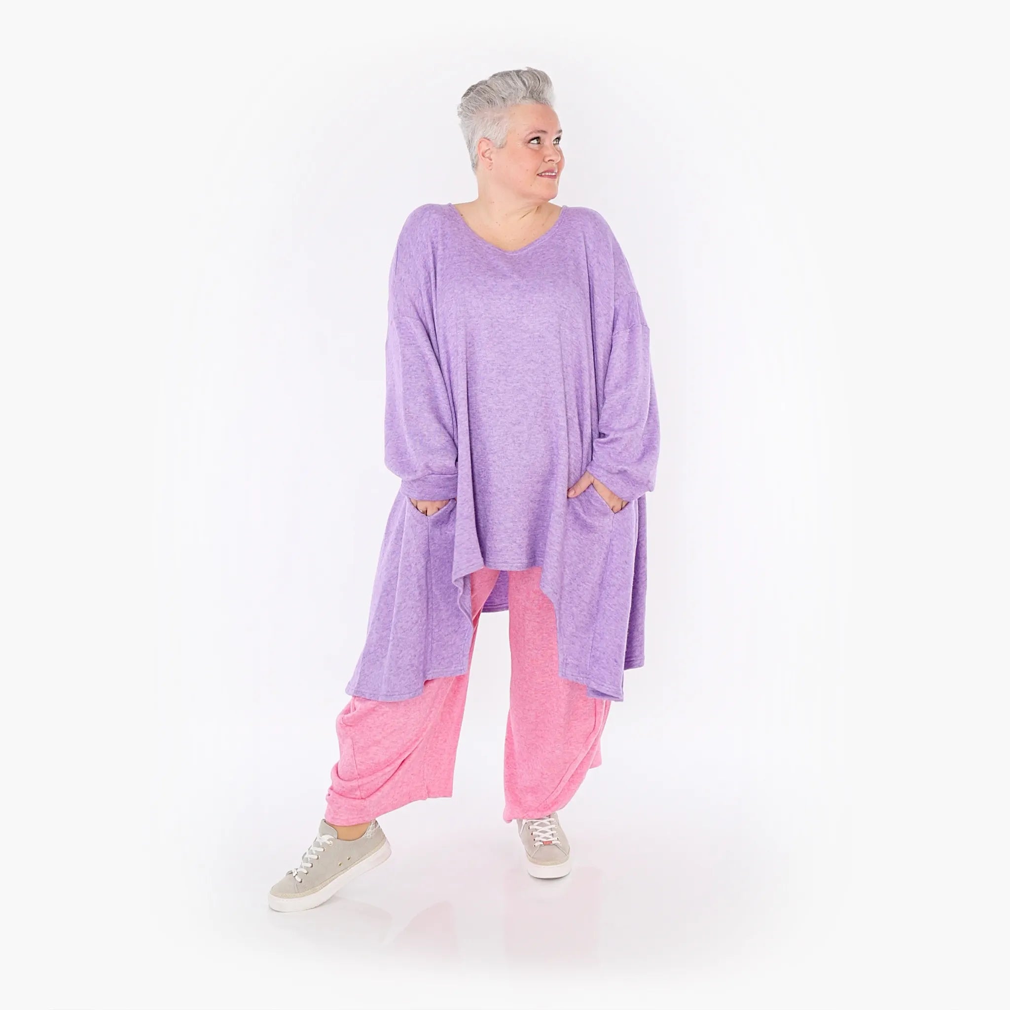  A-Form Bigshirt von AKH Fashion aus Viskose, 1429.07014, Flieder, Schick, Modern, Bequem