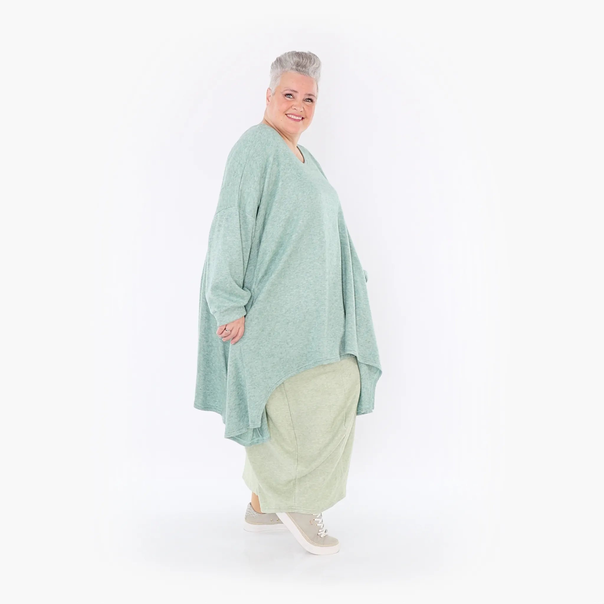  A-Form Bigshirt von AKH Fashion aus Viskose, 1429.07014, Mint, Schick, Modern, Bequem, Schick