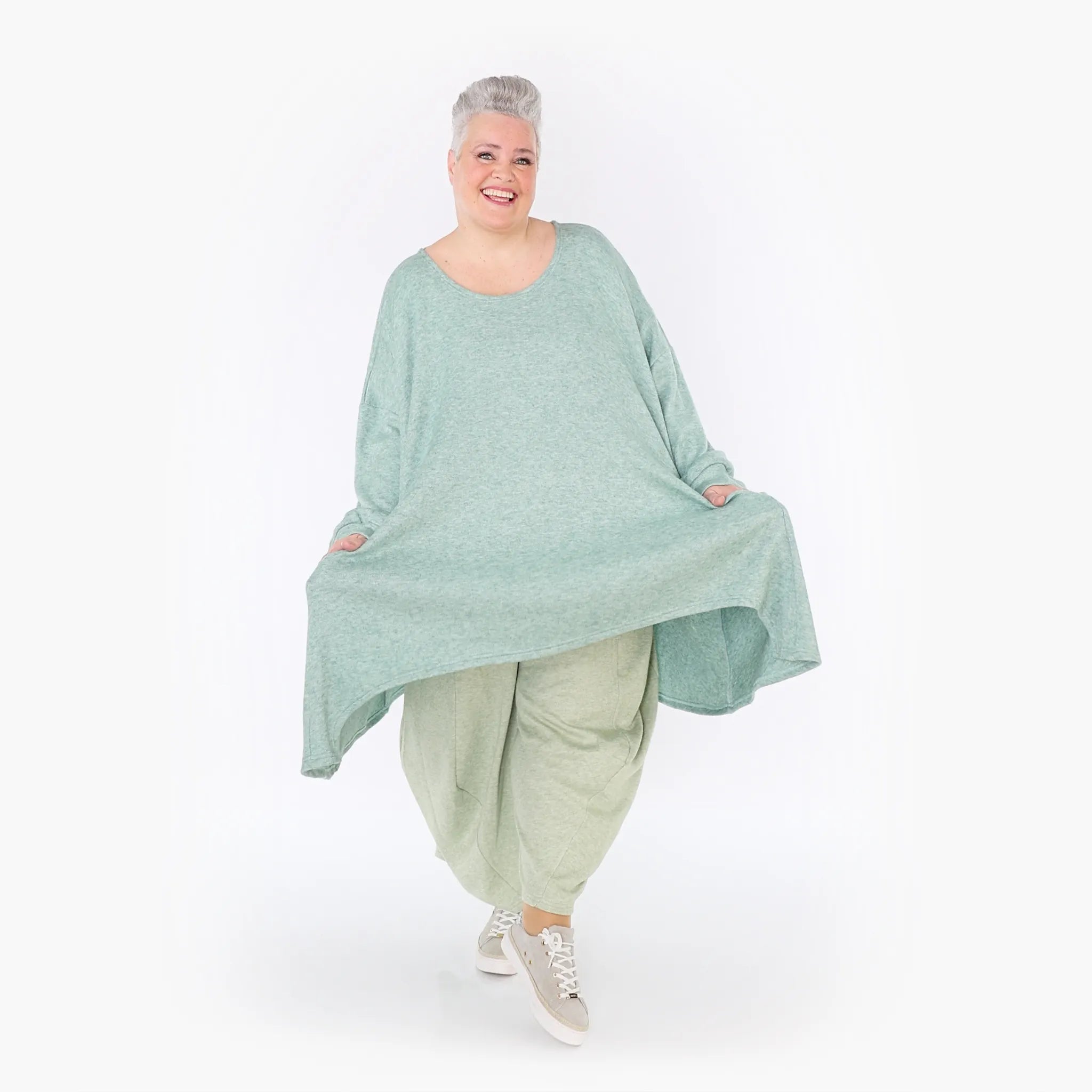  A-Form Bigshirt von AKH Fashion aus Viskose, 1429.07014, Mint, Schick, Modern, Bequem, Schick