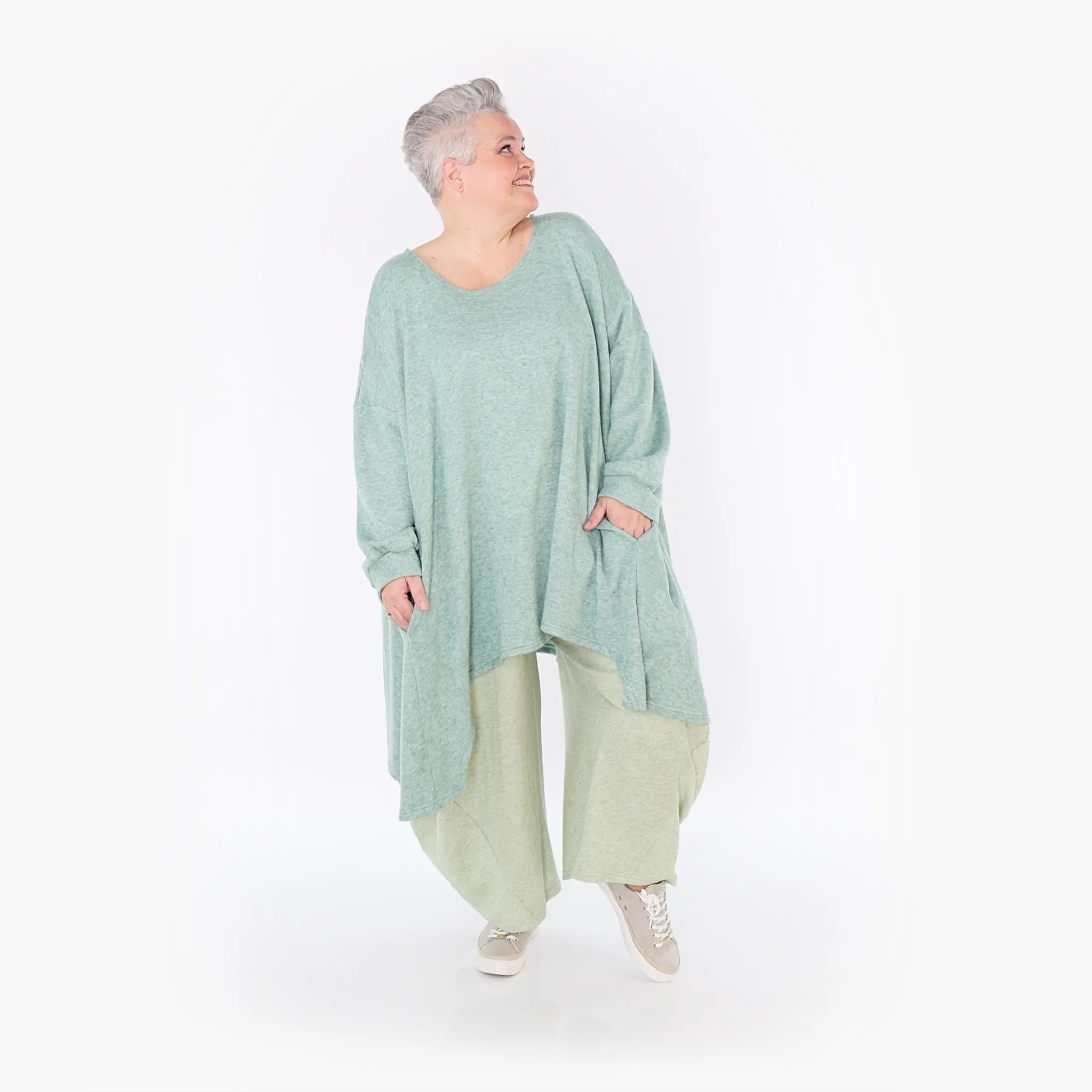  A-Form Bigshirt von AKH Fashion aus Viskose, 1429.07014, Mint, Schick, Modern, Bequem, Schick