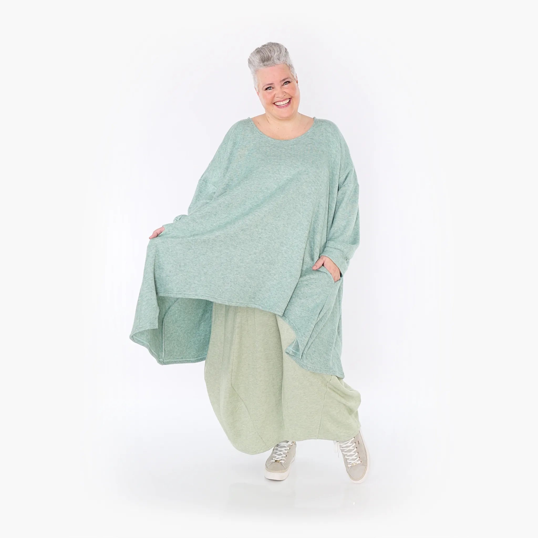  A-Form Bigshirt von AKH Fashion aus Viskose, 1429.07014, Mint, Schick, Modern, Bequem, Schick
