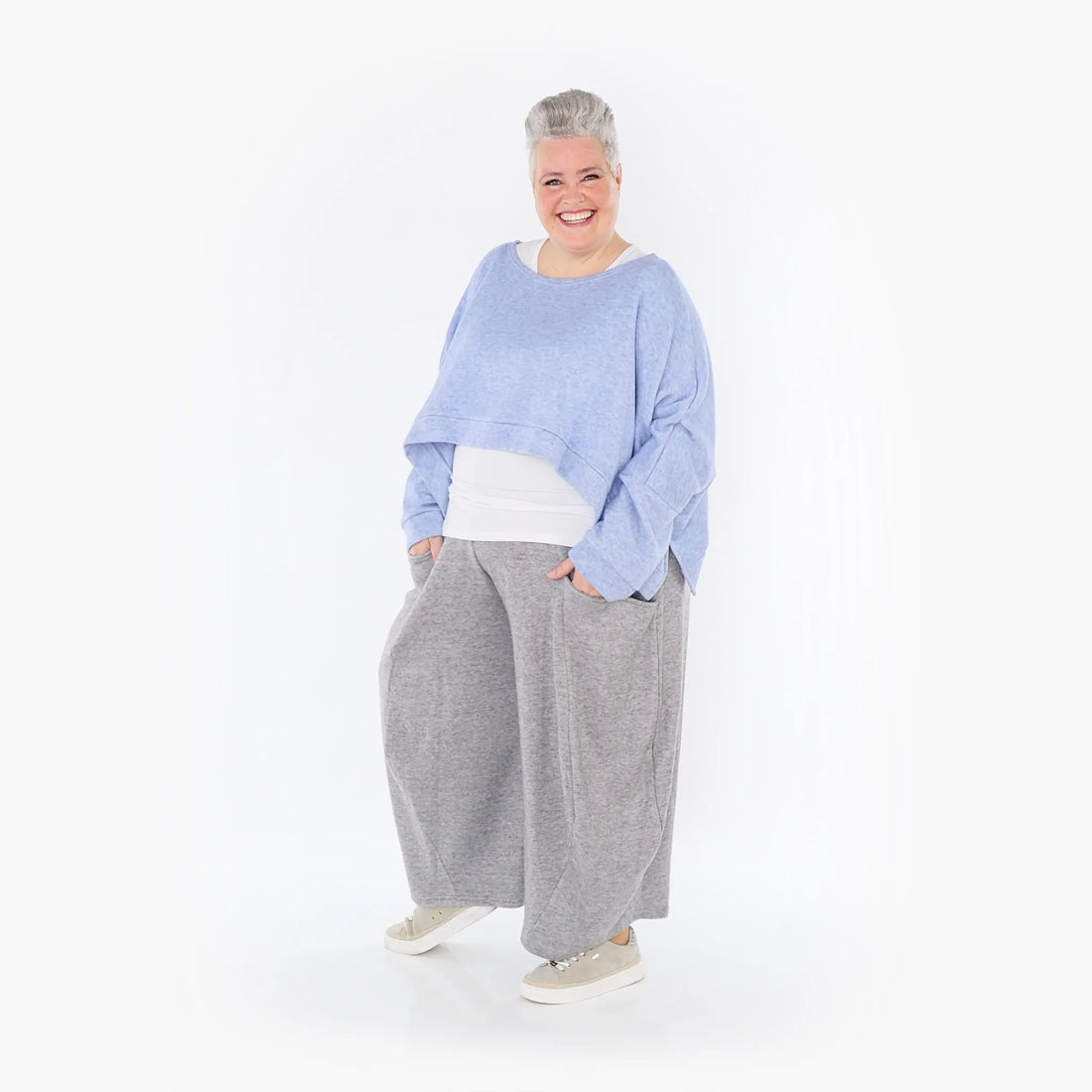  AKH Fashion Bigshirt in kastiger Form, aus Viskose, 1429.07011, Hellblau, Schick, Modern