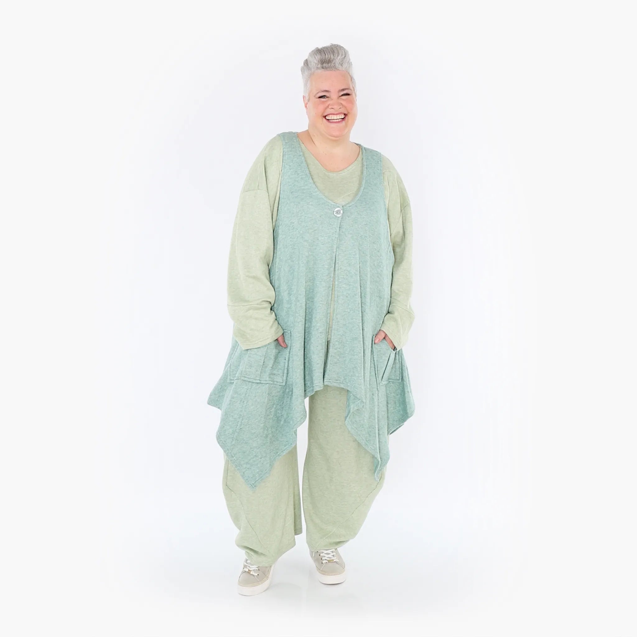  A-Form Weste von AKH Fashion aus Viskose, 1429.00110, Mint, Schick, Modern, Bequem, Schick
