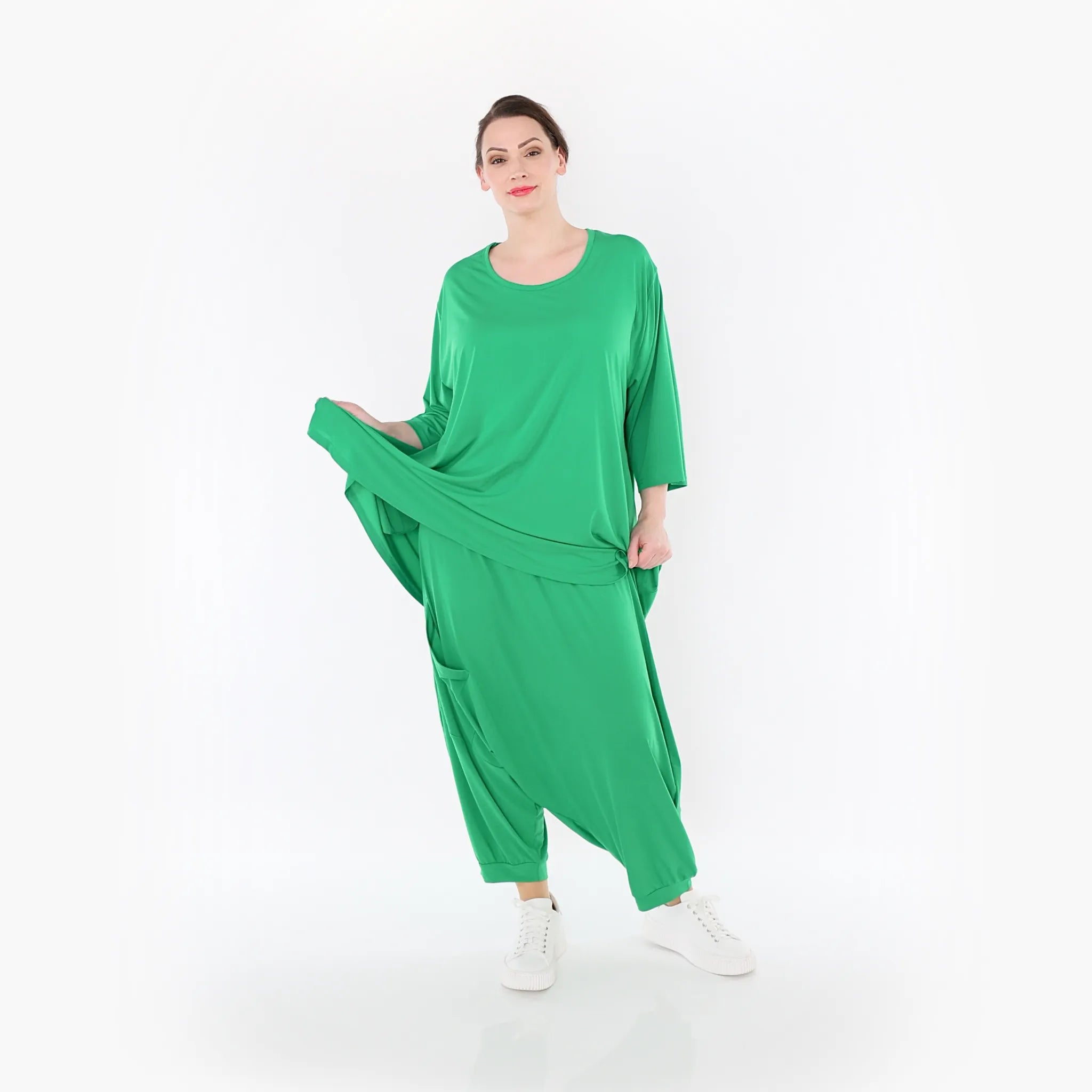  Haremshose von AKH Fashion aus Materialmix, 1431.06950, Grün, Schick, Modern, Bequem