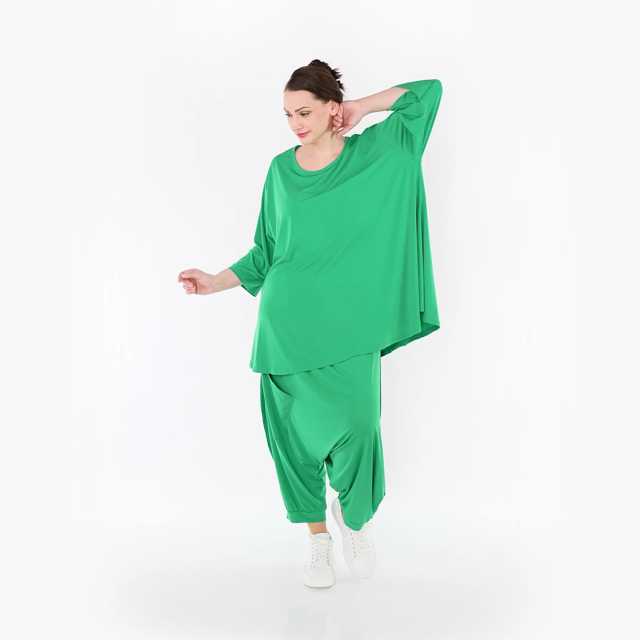  Haremshose von AKH Fashion aus Materialmix, 1431.06950, Grün, Schick, Modern, Bequem