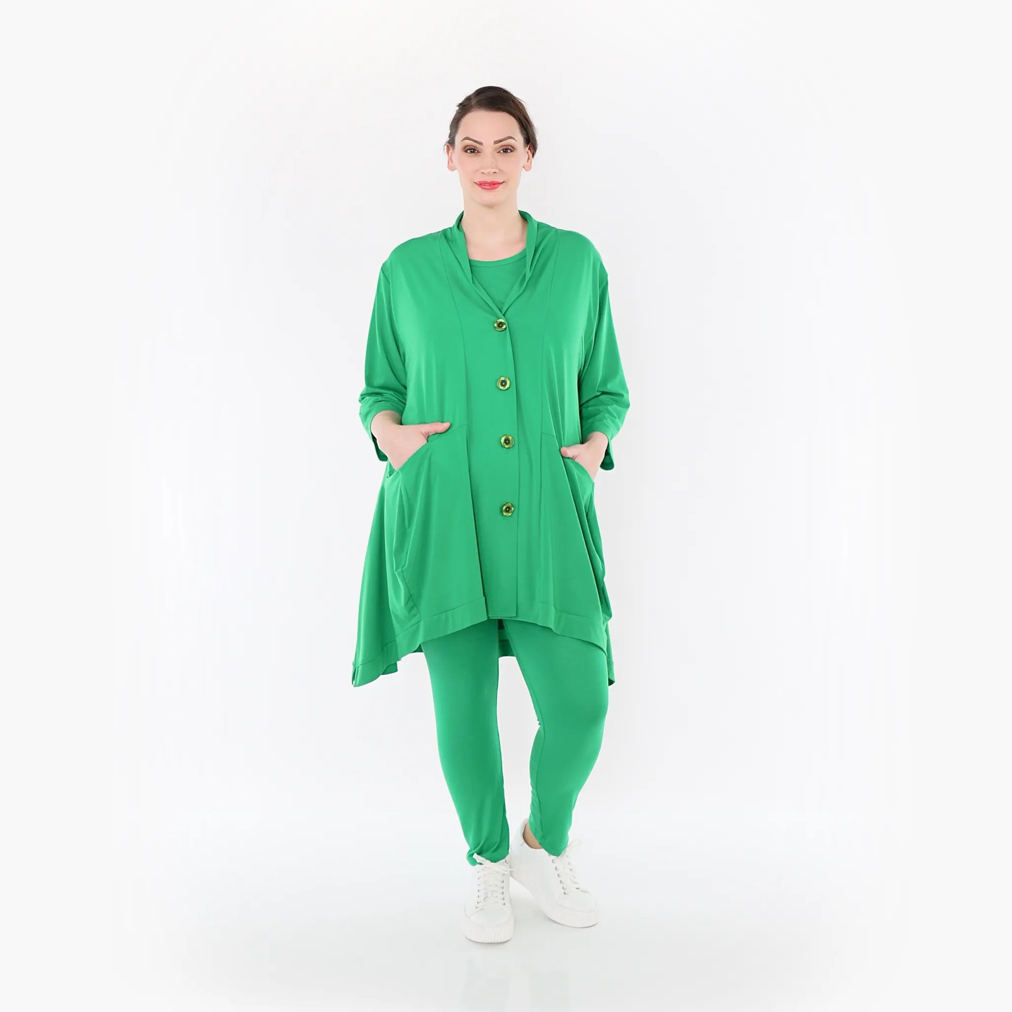  A-Form Jacke von AKH Fashion aus Materialmix, 1431.06970, Grün, Schick, Modern, Bequem