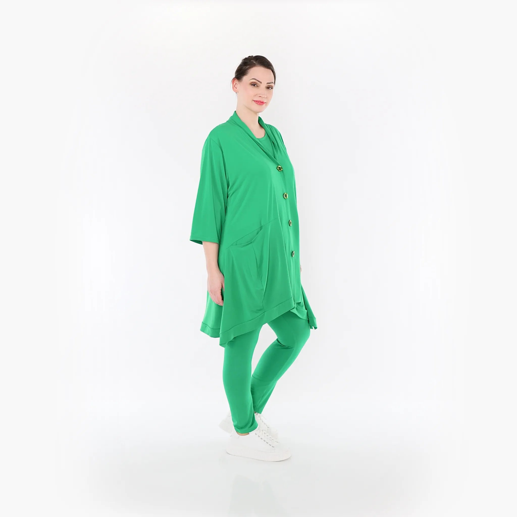  A-Form Jacke von AKH Fashion aus Materialmix, 1431.06970, Grün, Schick, Modern, Bequem
