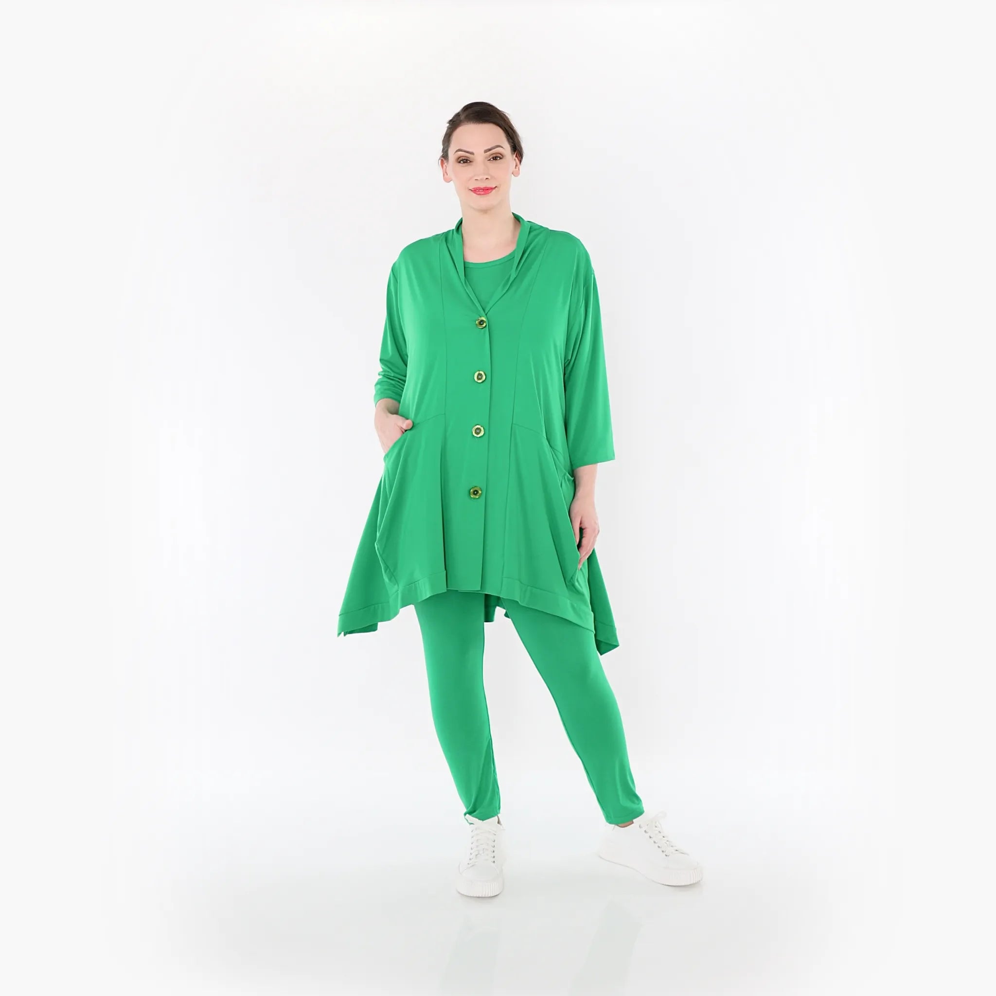  A-Form Jacke von AKH Fashion aus Materialmix, 1431.06970, Grün, Schick, Modern, Bequem