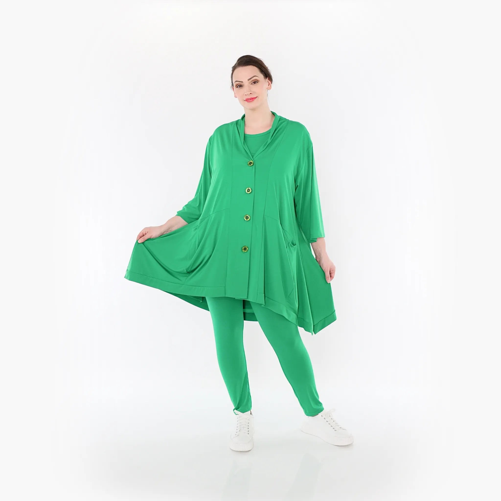 A-Form Jacke von AKH Fashion aus Materialmix, 1431.06970, Grün, Schick, Modern, Bequem