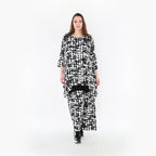  A-Form Bigshirt von AKH Fashion aus Materialmix, 1433.01019, Schwarz/Weiß, Schick, Modern
