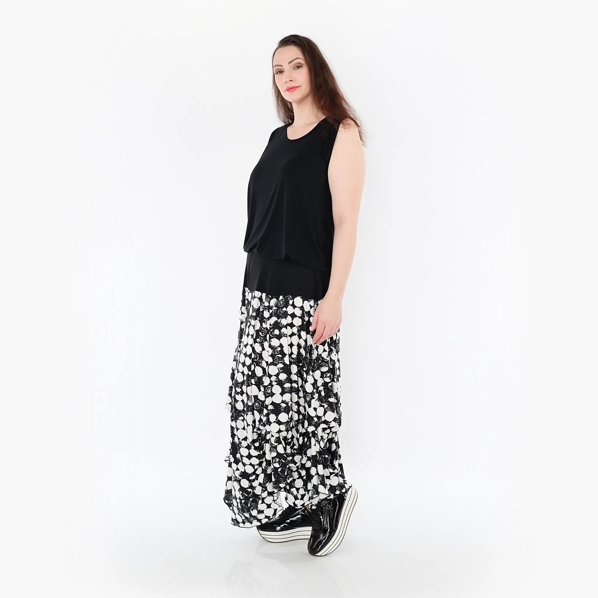  Ballonrock von AKH Fashion aus Materialmix, 1433.07559, Schwarz/Weiß, Schick, Modern