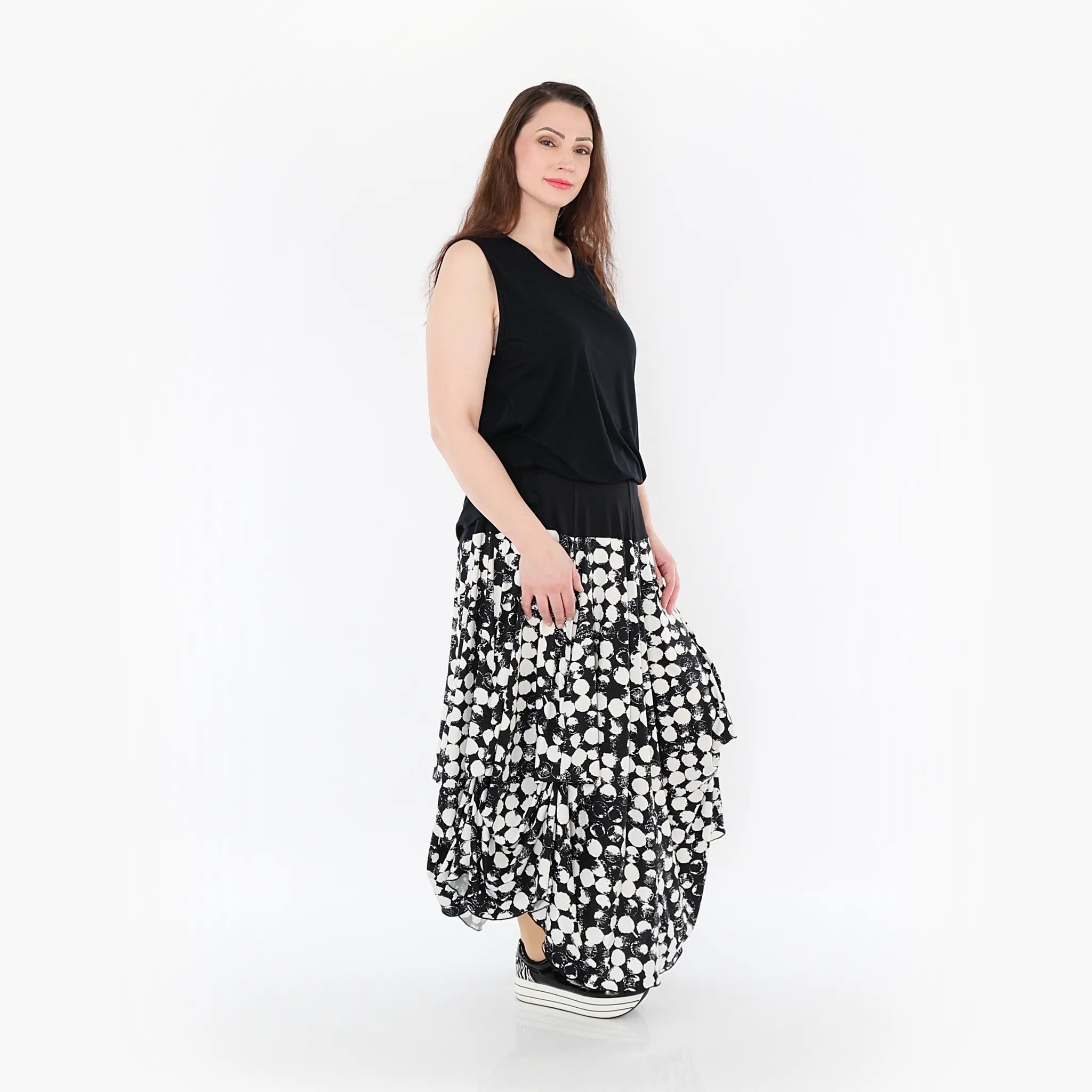  Ballonrock von AKH Fashion aus Materialmix, 1433.07559, Schwarz/Weiß, Schick, Modern