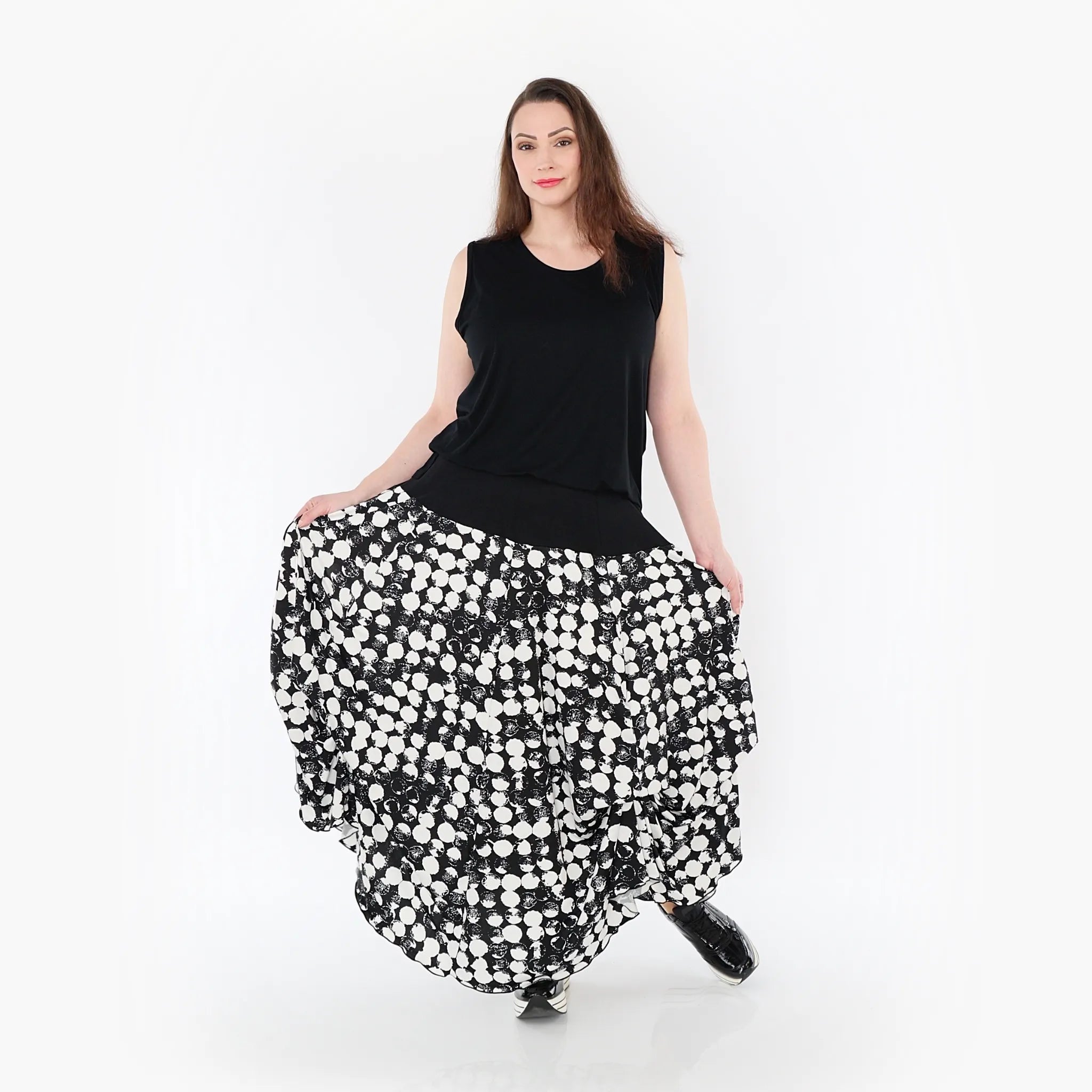  Ballonrock von AKH Fashion aus Materialmix, 1433.07559, Schwarz/Weiß, Schick, Modern