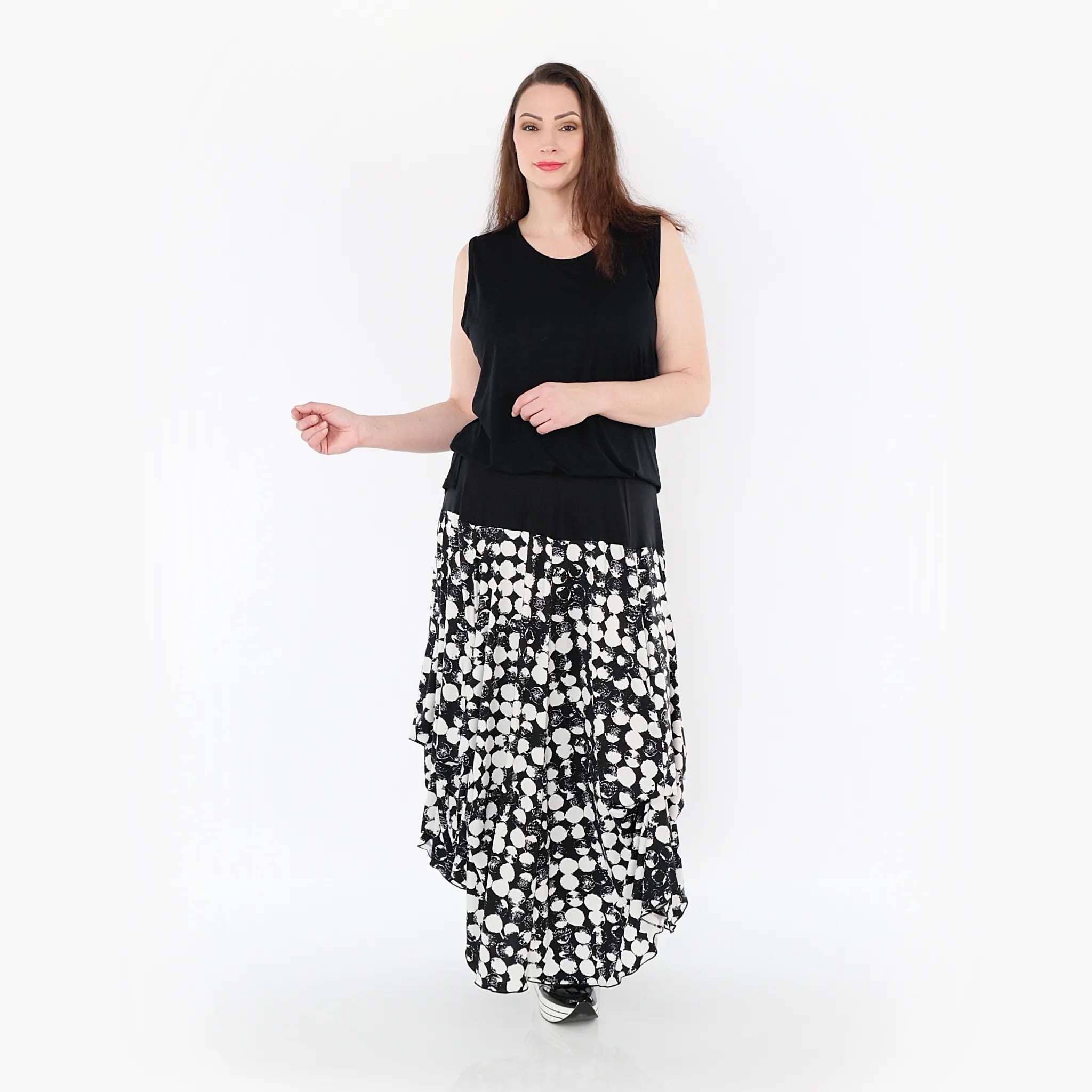  Ballonrock von AKH Fashion aus Materialmix, 1433.07559, Schwarz/Weiß, Schick, Modern
