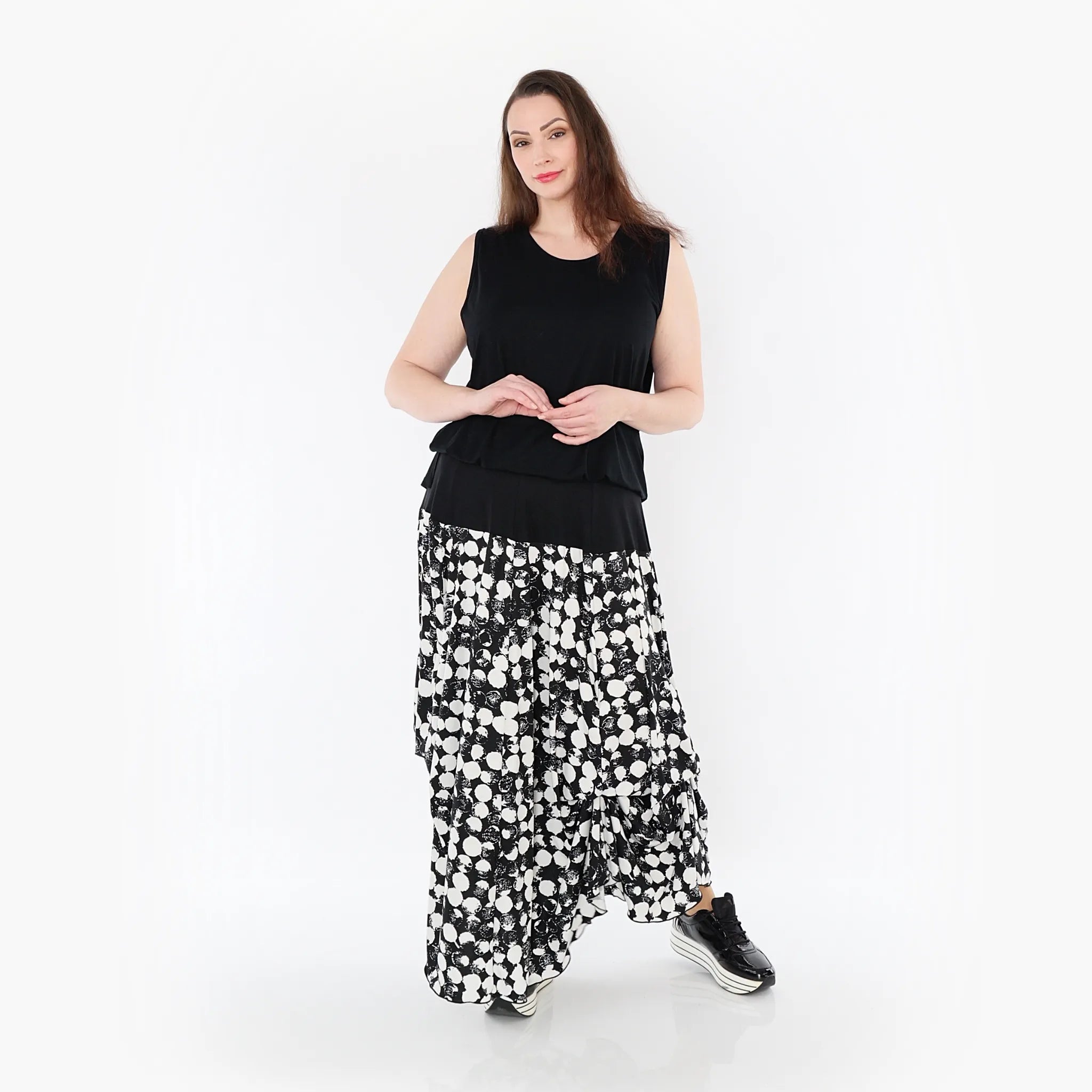  Ballonrock von AKH Fashion aus Materialmix, 1433.07559, Schwarz/Weiß, Schick, Modern