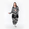  A-Form Jacke von AKH Fashion aus Viskose, 1434.07027, Schwarz/Weiß, Schick, Modern, Bequem