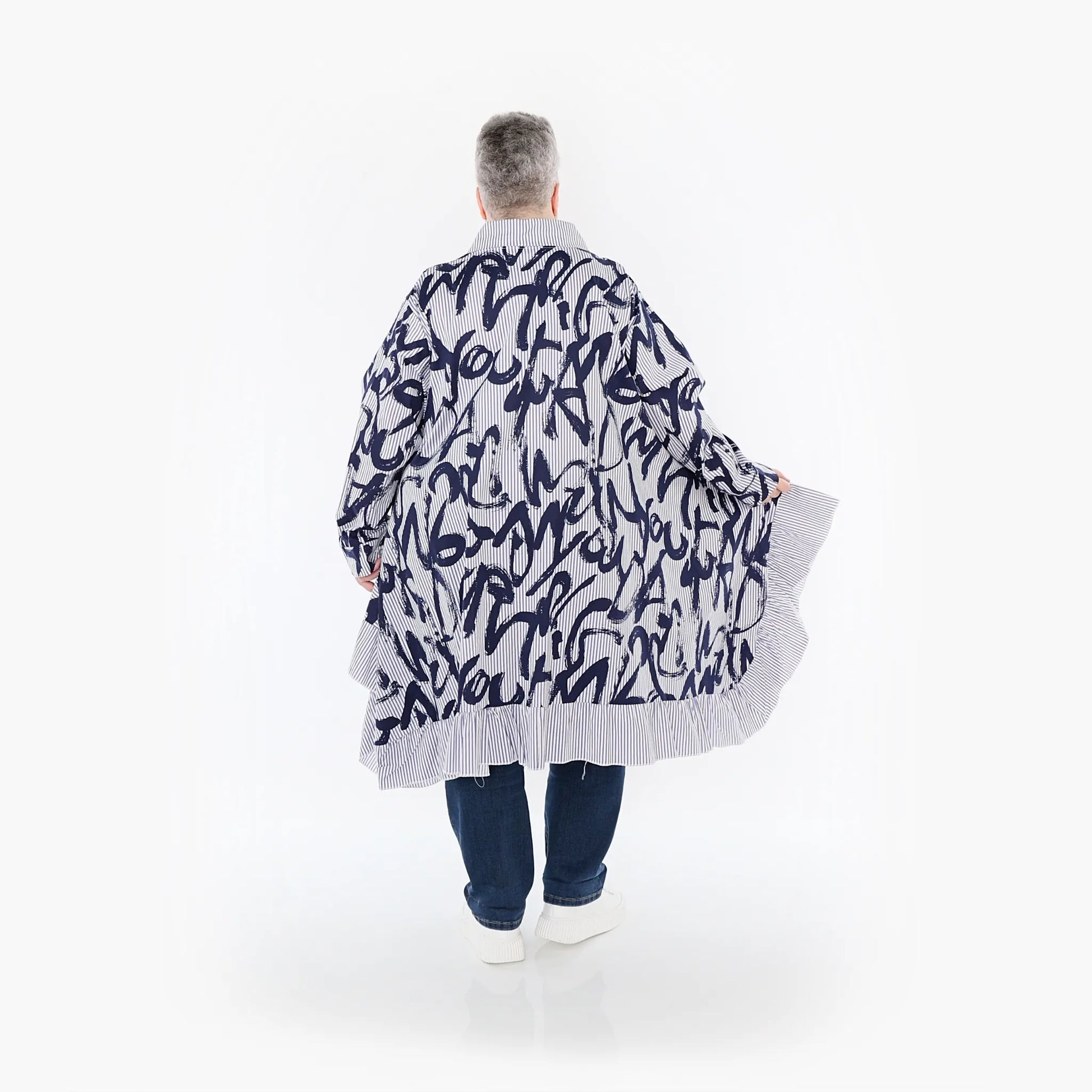  A-Form Bluse von AKH Fashion aus Baumwolle, 1435.06917, Blau/Weiß, Vichy-Streifen, Schick