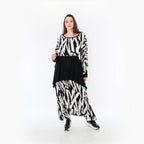  AKH Fashion Überwurf in kastiger Form, aus Viskose, 1439.07011, Weiß/Schwarz, Schick