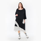  AKH Fashion Kleid in asymmetrischer Form, aus Baumwolle, 1441.07024, Schwarz/Weiß, Schick