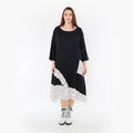  AKH Fashion Kleid in asymmetrischer Form, aus Baumwolle, 1441.07024, Schwarz/Weiß, Schick