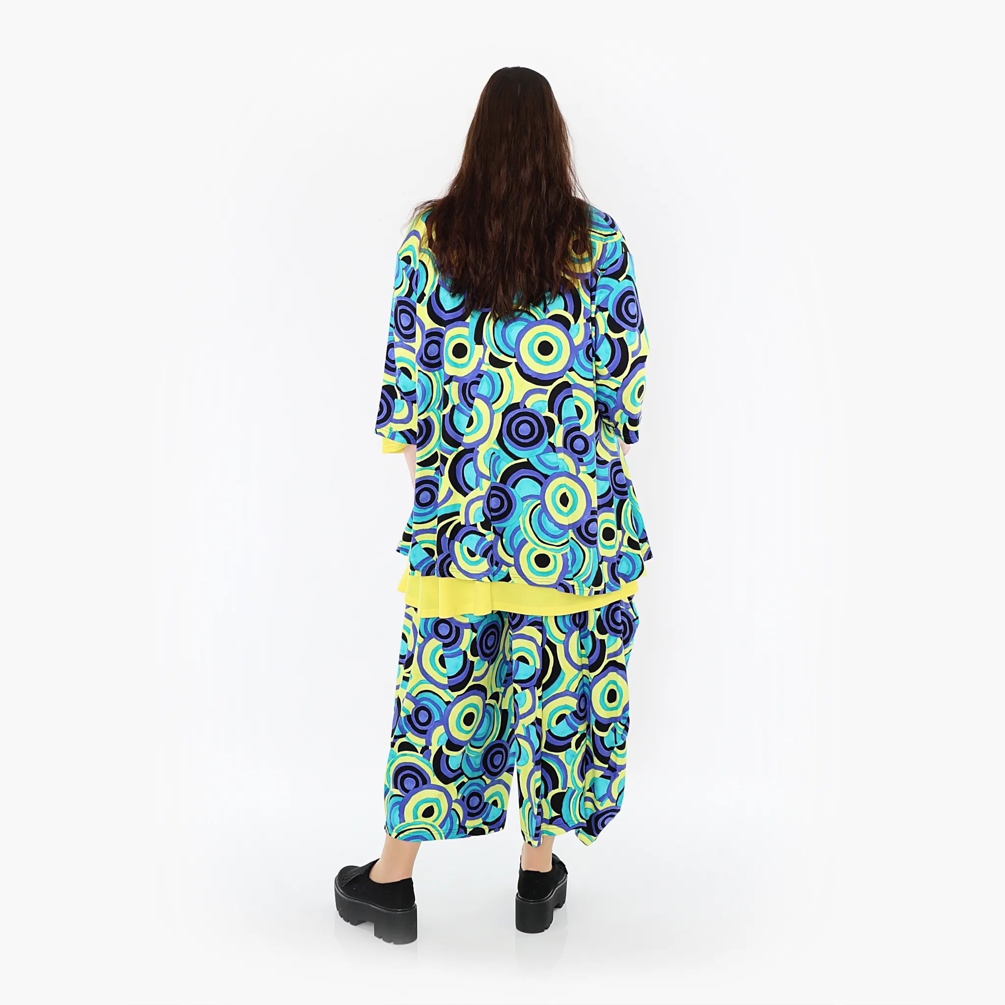  AKH Fashion Shirt in Glocken-Form, aus Viskose, 1443.01892, Lime/Multicolor, Schick