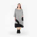  AKH Fashion Kleid in asymmetrischer Form, aus Baumwolle, 1444.07024, Schwarz/Weiß, Schick