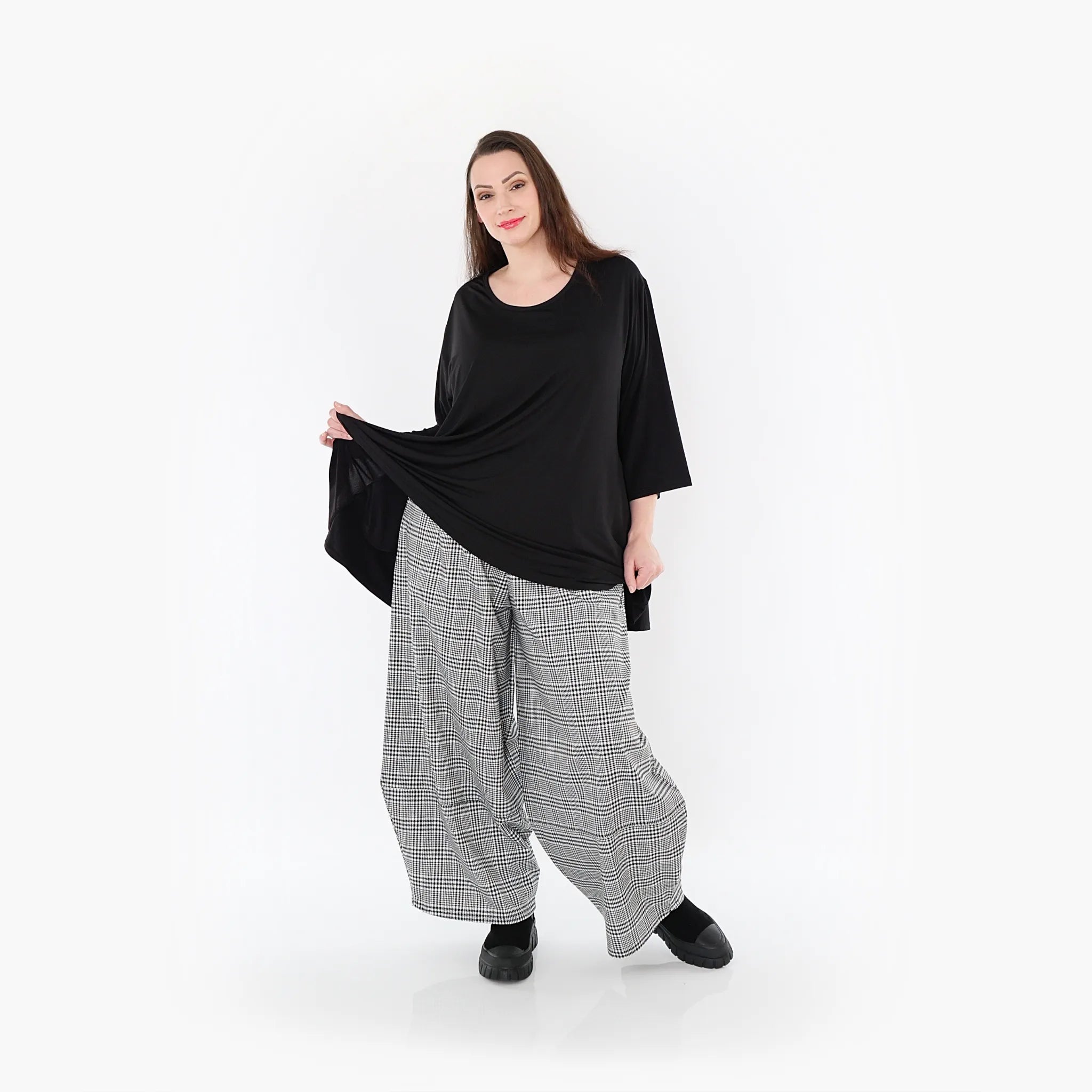  Ballonhose von AKH Fashion aus Baumwolle, 1444.07032, Schwarz/Weiß, Schick, Modern, Bequem