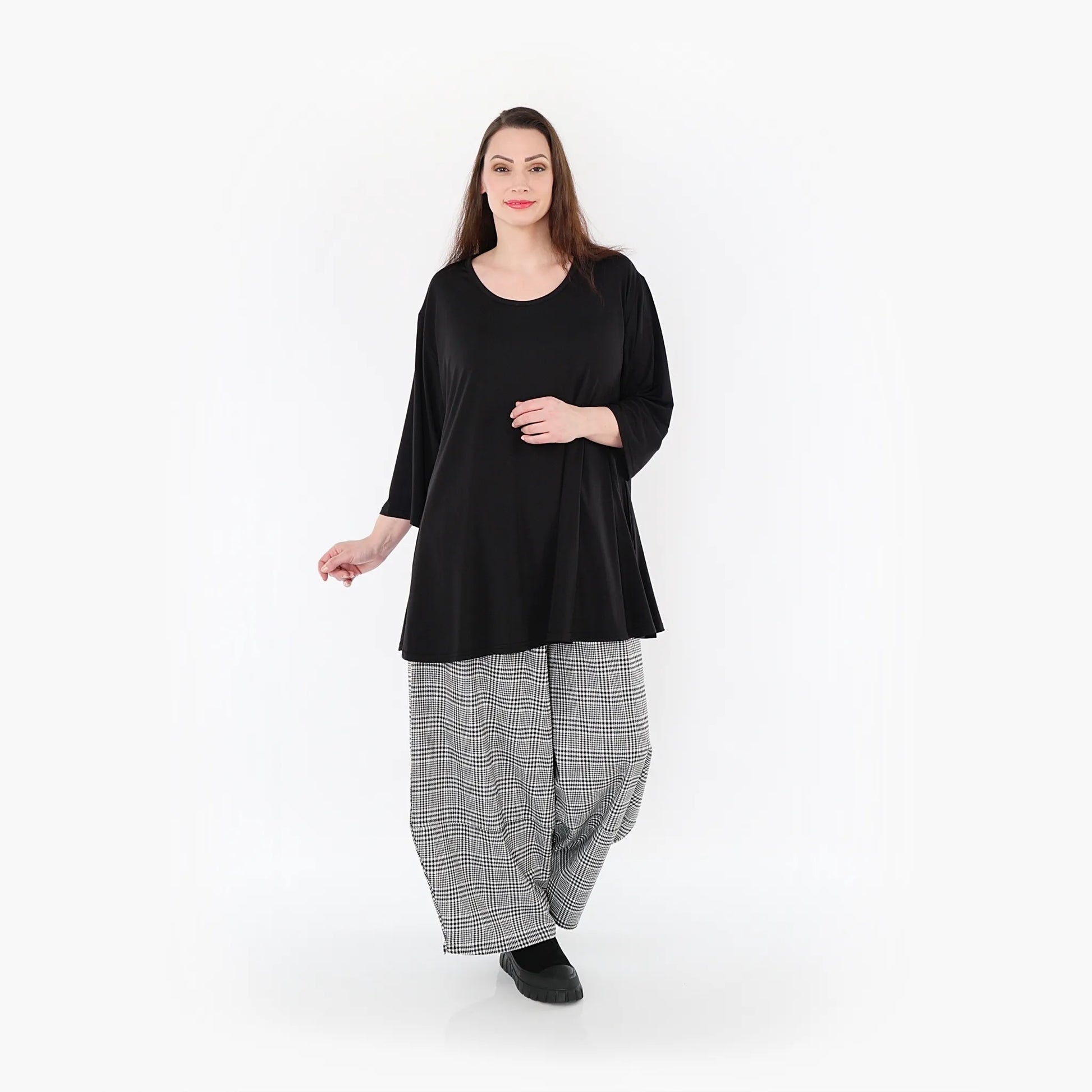  Ballonhose von AKH Fashion aus Baumwolle, 1444.07032, Schwarz/Weiß, Schick, Modern, Bequem