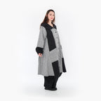  A-Form Mantel von AKH Fashion aus Baumwolle, 1444.07034, Schwarz/Weiß, Schick, Modern