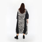  Ballonkleid von AKH Fashion aus Rayon, 1445.06736, Ecru/Schwarz, Grafik, Schick, Modern