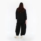  AKH Fashion Jacke in gerundeter Form, aus Baumwolle, 1447.00130, Schwarz, Streifen, Schick