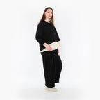  AKH Fashion Jacke in gerundeter Form, aus Baumwolle, 1447.00130, Schwarz, Streifen, Schick