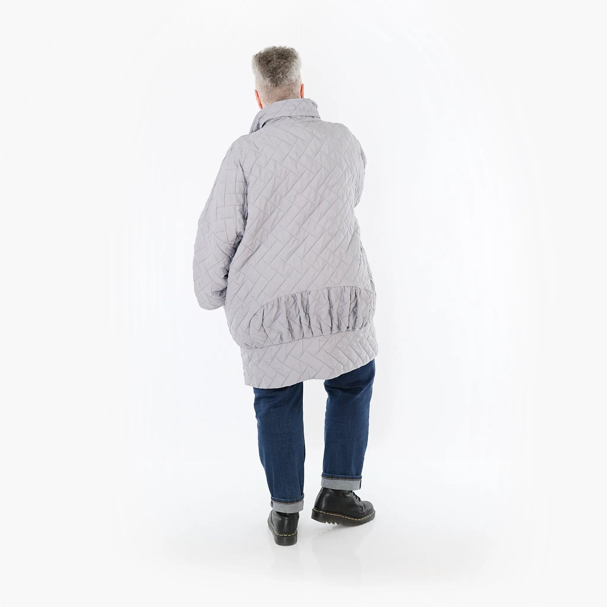  AKH Fashion Jacke in gerader Form, aus Materialmix, 1448.06550, Hellgrau, Kariert, Schick