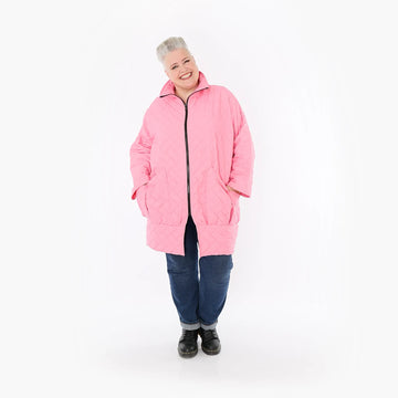  AKH Fashion Jacke in gerader Form, aus Materialmix, 1448.06550, Pink, Kariert, Schick