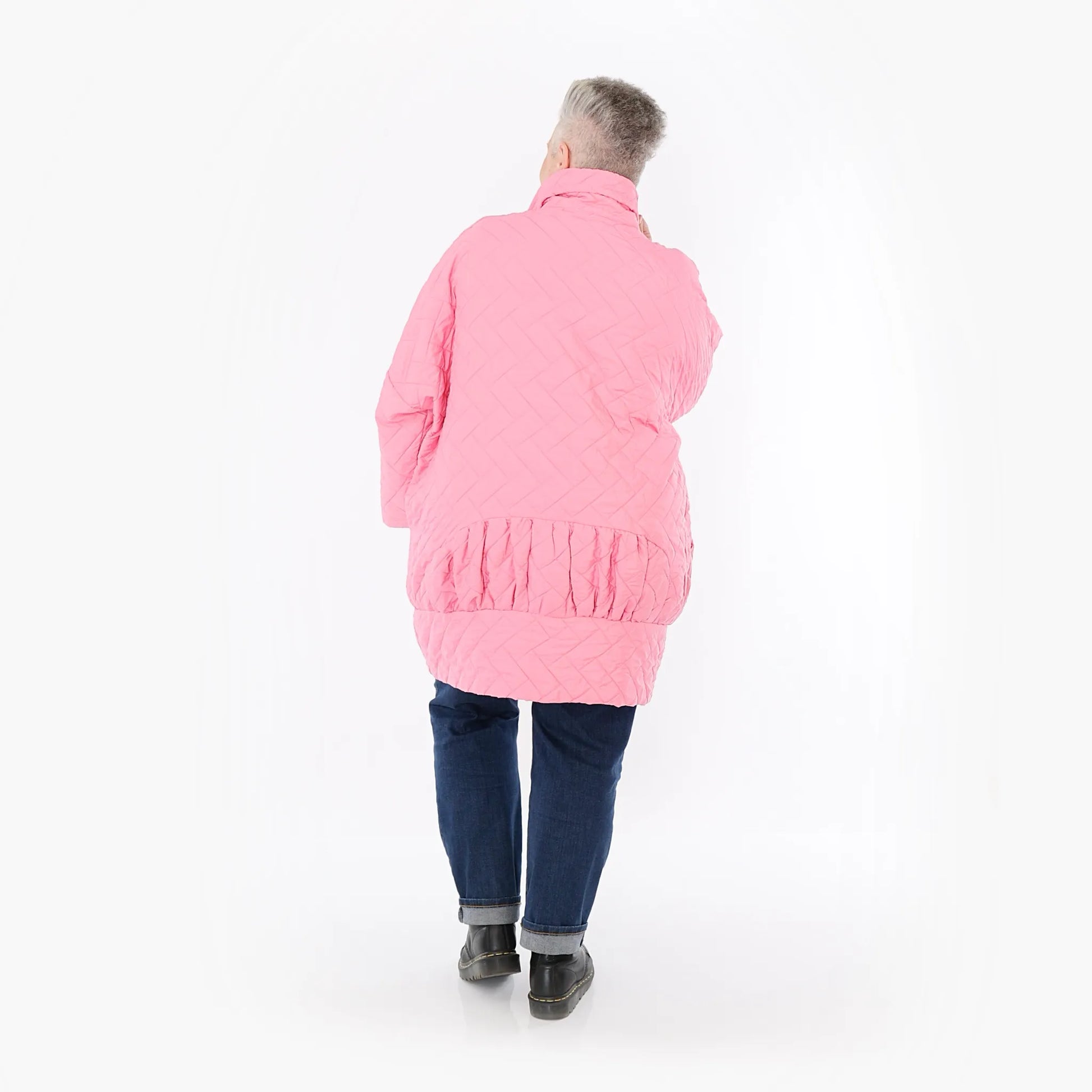  AKH Fashion Jacke in gerader Form, aus Materialmix, 1448.06550, Pink, Kariert, Schick