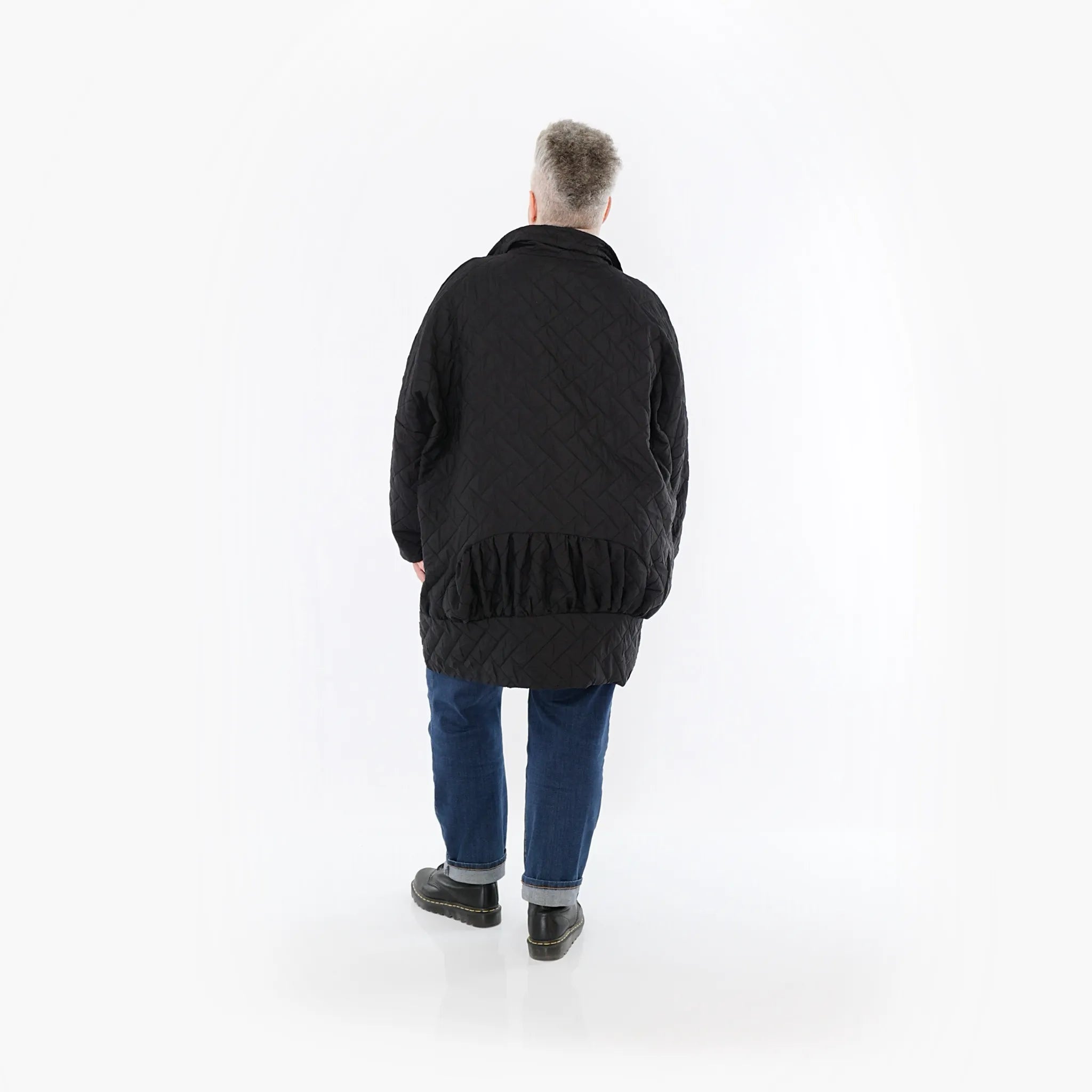  AKH Fashion Jacke in gerader Form, aus Materialmix, 1448.06550, Schwarz, Kariert, Schick