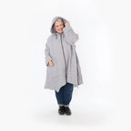  A-Form Mantel von AKH Fashion aus Materialmix, 1448.07043, Hellgrau, Kariert, Schick
