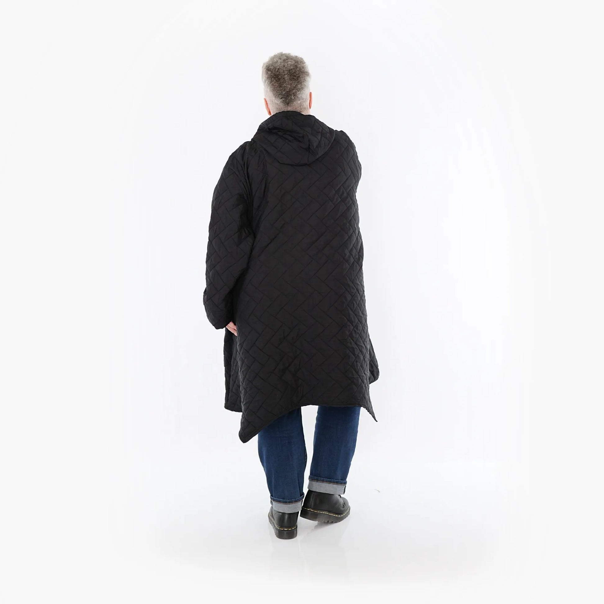  A-Form Mantel von AKH Fashion aus Materialmix, 1448.07043, Schwarz, Kariert, Schick