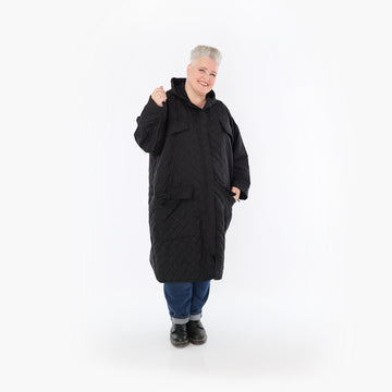  A-Form Mantel von AKH Fashion aus Materialmix, 1448.07044, Schwarz, Kariert, Schick