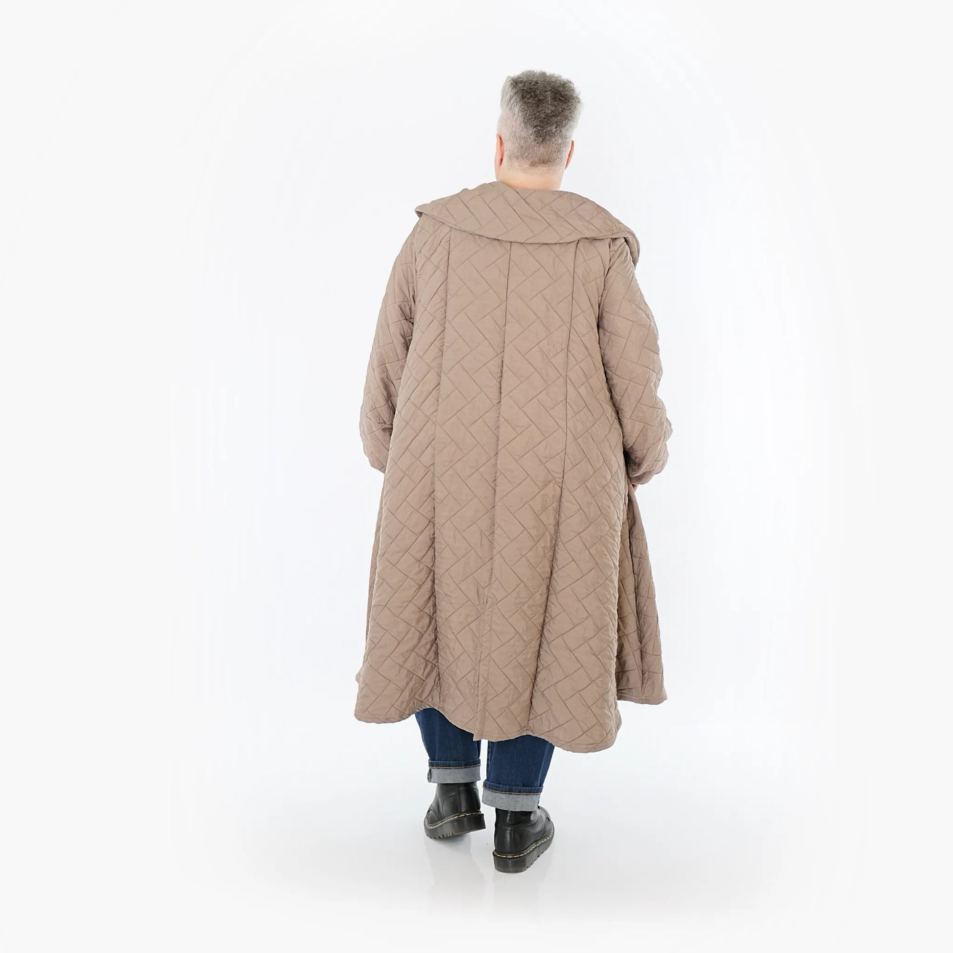  A-Form Mantel von AKH Fashion aus Materialmix, 1448.07034, Cognac, Kariert, Schick, Schick