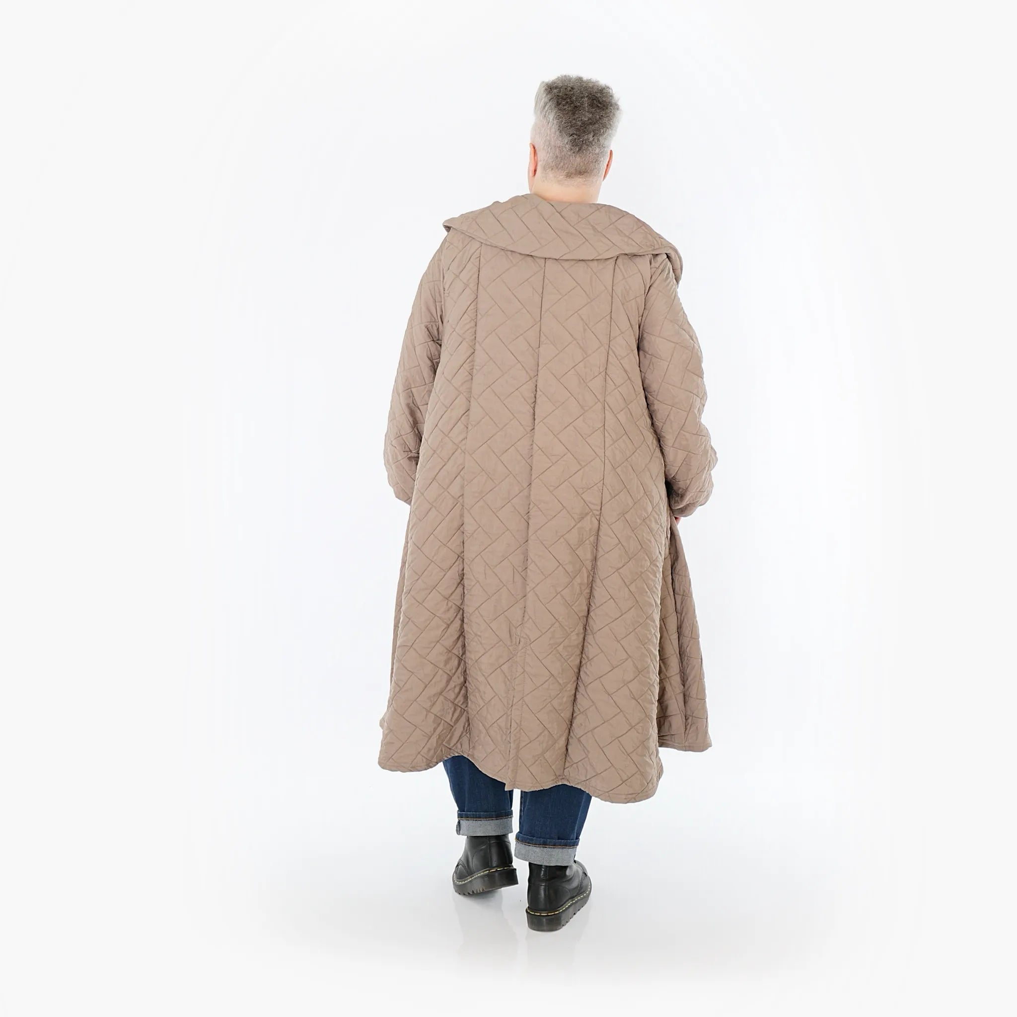  A-Form Mantel von AKH Fashion aus Materialmix, 1448.07034, Cognac, Kariert, Schick, Schick