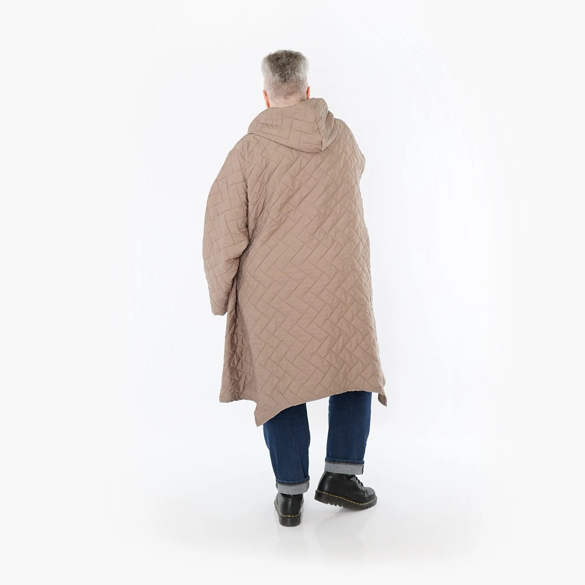  A-Form Mantel von AKH Fashion aus Materialmix, 1448.07043, Cognac, Kariert, Schick, Schick