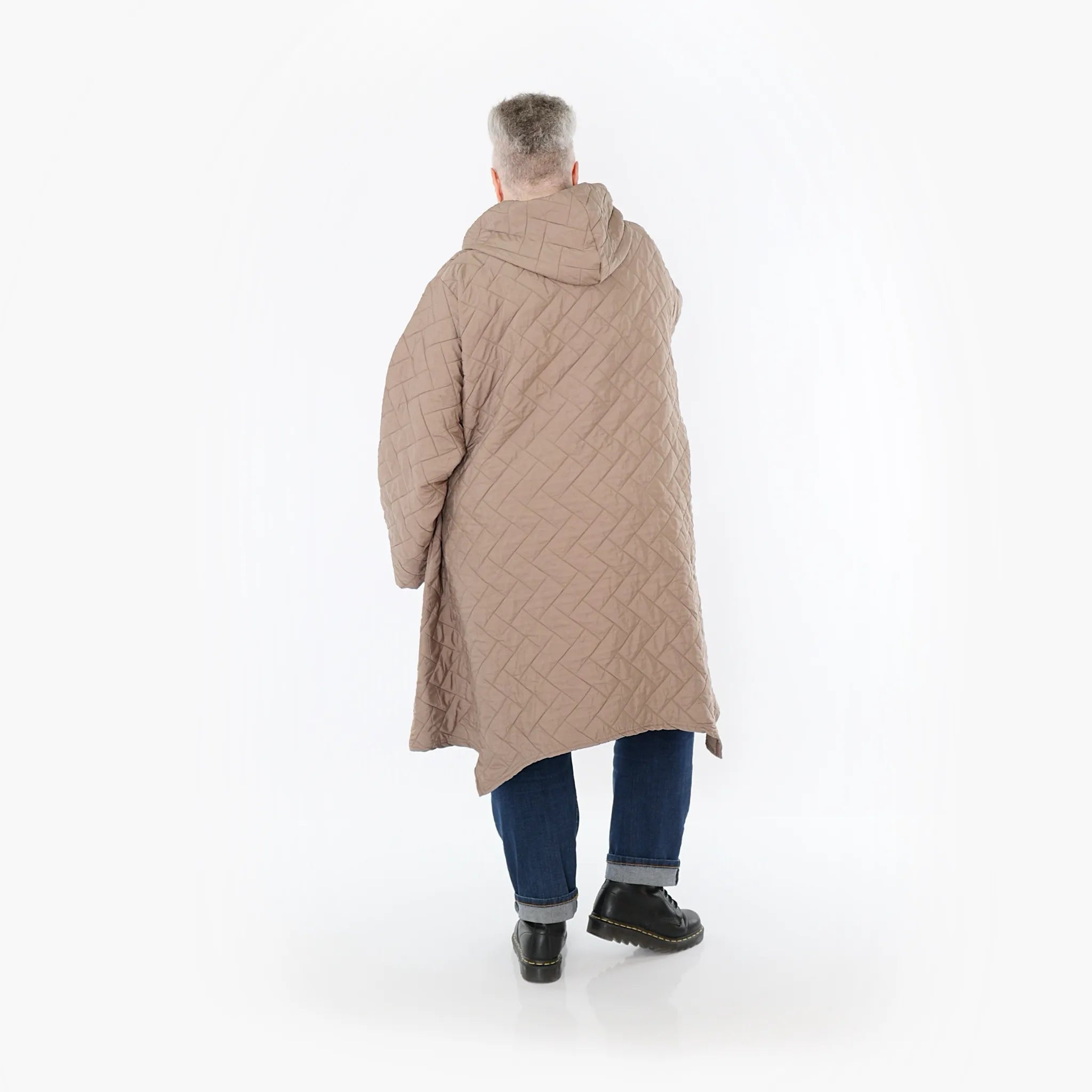  A-Form Mantel von AKH Fashion aus Materialmix, 1448.07043, Cognac, Kariert, Schick, Schick