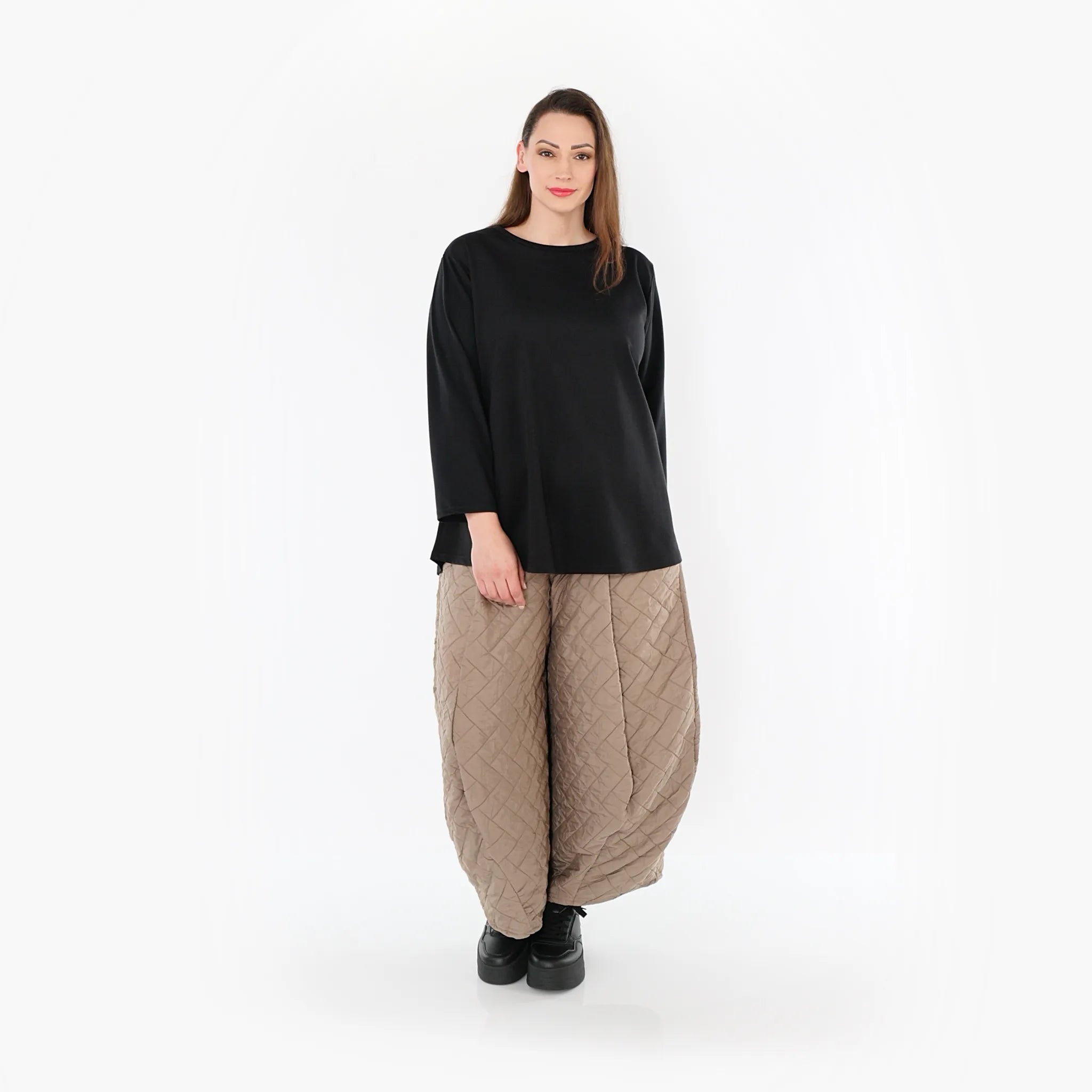 Ballonhose von AKH Fashion aus Materialmix, 1448.08069, Cognac, Kariert, Schick, Modern