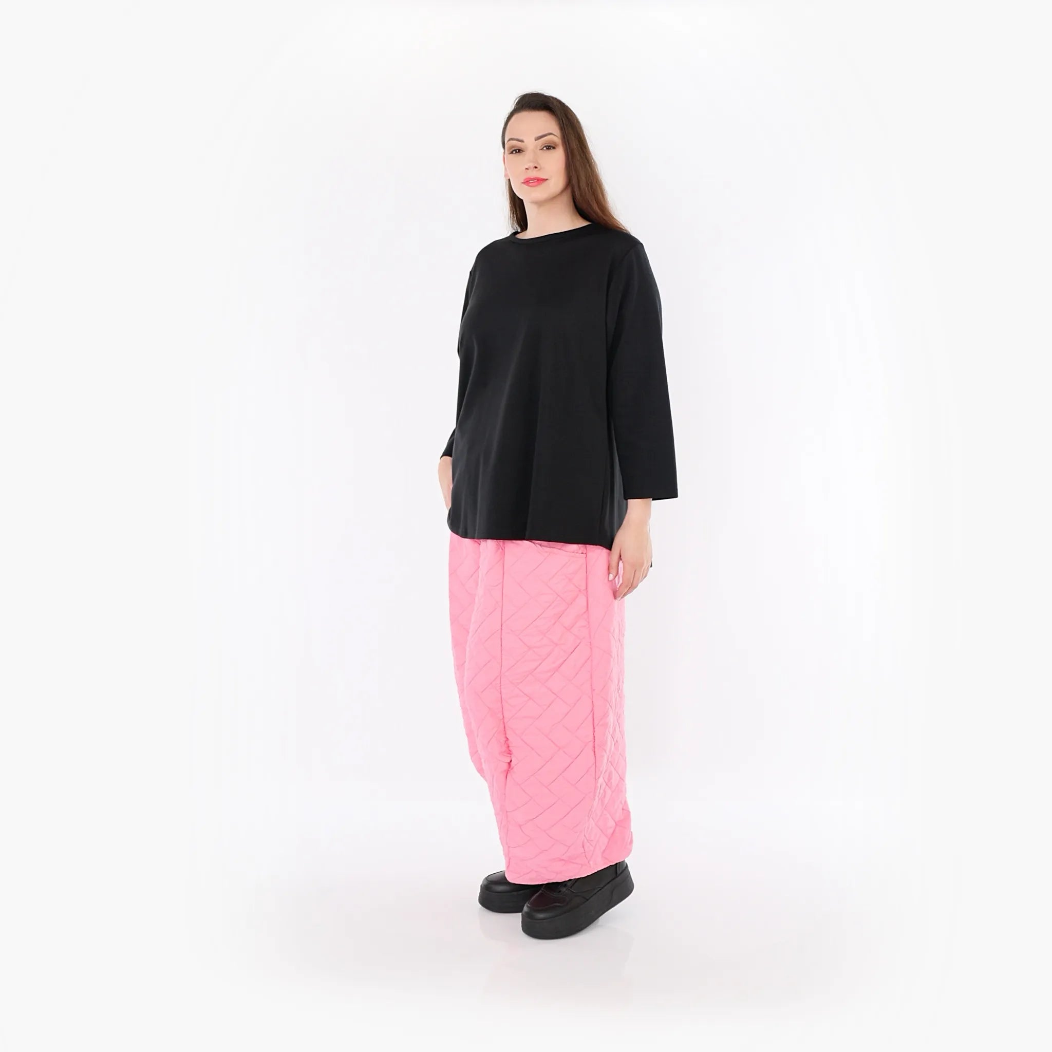  Ballonhose von AKH Fashion aus Materialmix, 1448.08069, Pink, Kariert, Schick, Modern