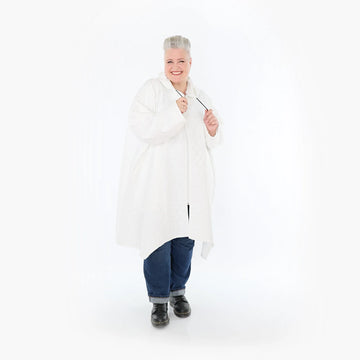  A-Form Mantel von AKH Fashion aus Materialmix, 1450.07043, Weiß, Jacquard, Schick, Modern